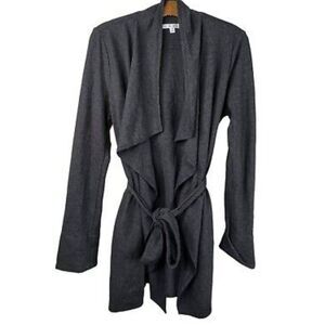 Cabi Black long cardigan Small open front Belted